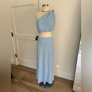 Abercrombie & Fitch Light Blue One-Shoulder Dress